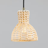 Malta Rattan Pendant - Polished Brass