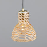 Malta Rattan Pendant - Satin Brass