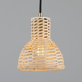 Malta Rattan Pendant - Satin Brass