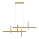 Manhattan 48-inch 12-light Brushed Gold LED Chandelier with Rotating Arms