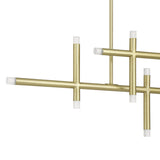 Manhattan 48-inch 12-light Brushed Gold LED Chandelier with Rotating Arms