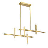 Manhattan 48-inch 12-light Brushed Gold LED Chandelier with Rotating Arms