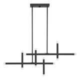 Manhattan 48-inch 12-Light Matte Black LED Chandelier with Rotating Arms