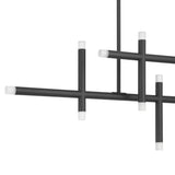 Manhattan 48-inch 12-Light Matte Black LED Chandelier with Rotating Arms