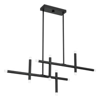 Manhattan 48-inch 12-Light Matte Black LED Chandelier with Rotating Arms