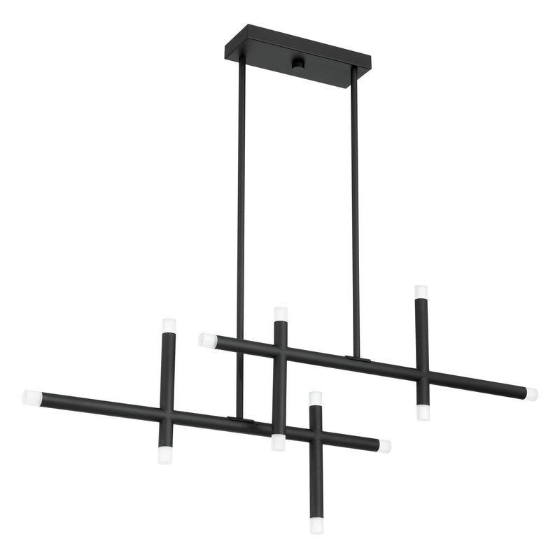 Manhattan 48-inch 12-Light Matte Black LED Chandelier with Rotating Arms