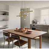 Manhattan 48-inch 12-light Brushed Gold LED Linear Chandelier