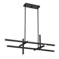 Manhattan 48-inch 12-light Matte Black LED Linear Chandelier