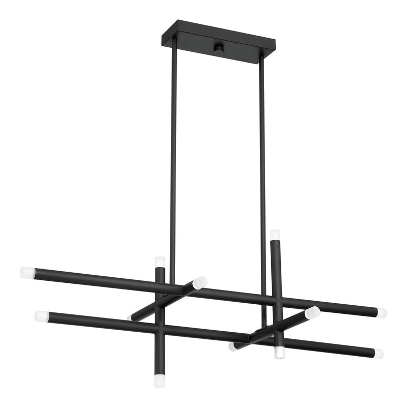 Manhattan 48-inch 12-light Matte Black LED Linear Chandelier
