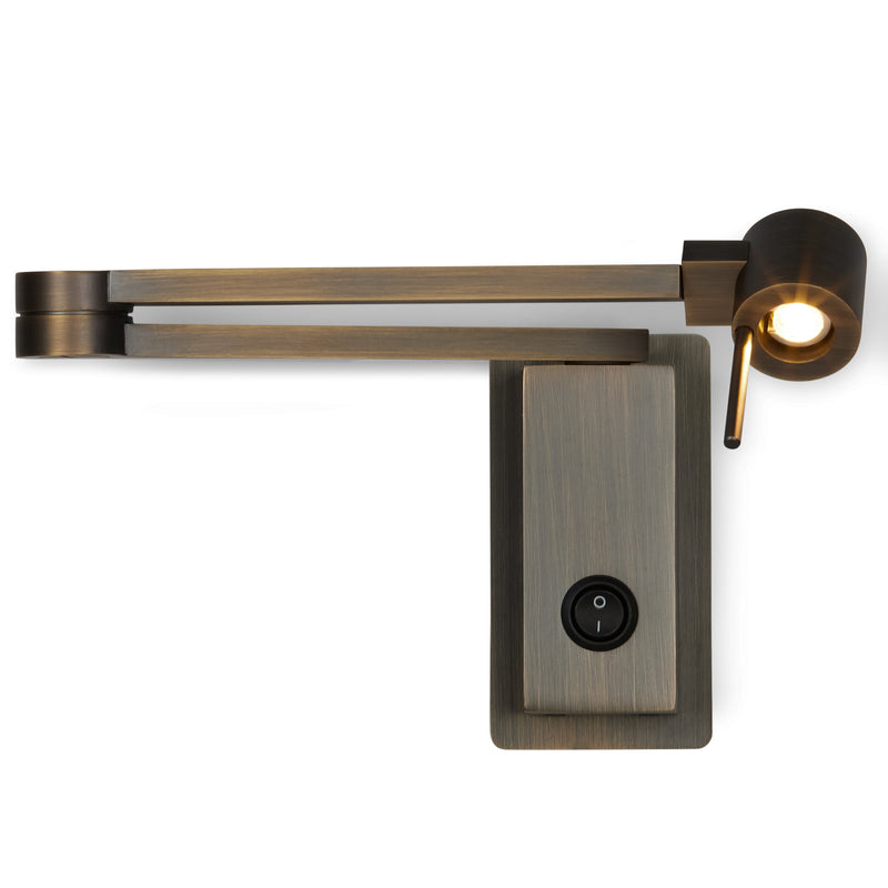 Manhattan Reading Wall Light With Swicth Satin Bronze By Contardi