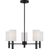 Manor Chandelier — 24", White Linen, Midnight Black