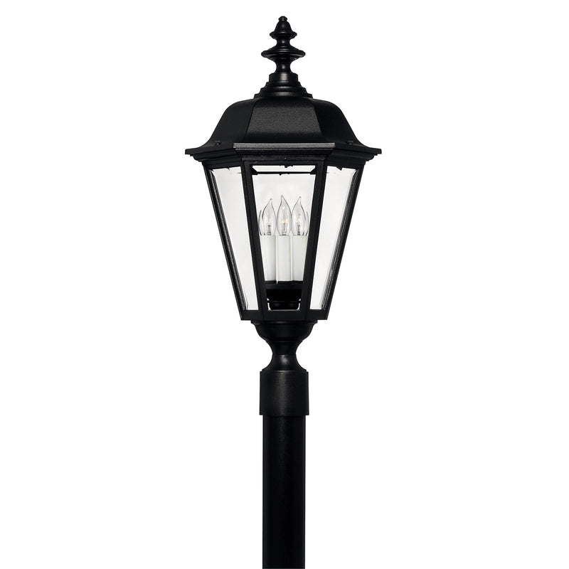 Manor House Large Post Mount Lantern - Black - by Hinkley