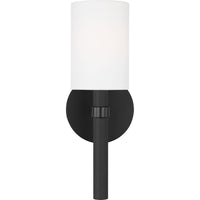 Manor Wall Sconce — 6", White Linen, Midnight Black