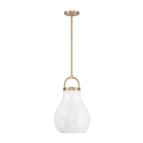 Mansfield 12-inch 1-light Champagne Gold Pendant Light with Opal Glass Shade