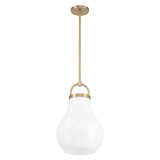 Mansfield 12-inch 1-light Champagne Gold Pendant Light with Opal Glass Shade