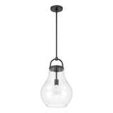 Mansfield 12-inch 1-light Matte Black Pendant Light with Clear Glass Shade