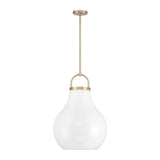 Mansfield 18-inch 1-light Champagne Gold Pendant Light with Opal Glass Shade