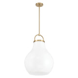 Mansfield 18-inch 1-light Champagne Gold Pendant Light with Opal Glass Shade