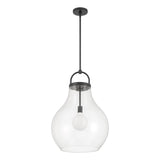 Mansfield 18-inch 1-light Matte Black Pendant Light with Clear Glass Shade