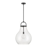 Mansfield 18-inch 1-light Matte Black Pendant Light with Clear Glass Shade