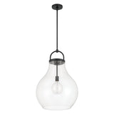Mansfield 18-inch 1-light Matte Black Pendant Light with Clear Glass Shade