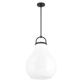 Mansfield 18-inch 1-light Matte Black Pendant Light with Opal Glass Shade
