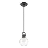 Mansfield 6-inch 1-light Matte Black Pendant Light with Clear Glass Shade