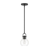 Mansfield 6-inch 1-light Matte Black Pendant Light with Clear Glass Shade