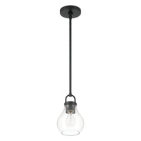 Mansfield 6-inch 1-light Matte Black Pendant Light with Clear Glass Shade