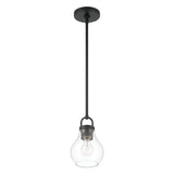 Mansfield 6-inch 1-light Matte Black Pendant Light with Clear Glass Shade