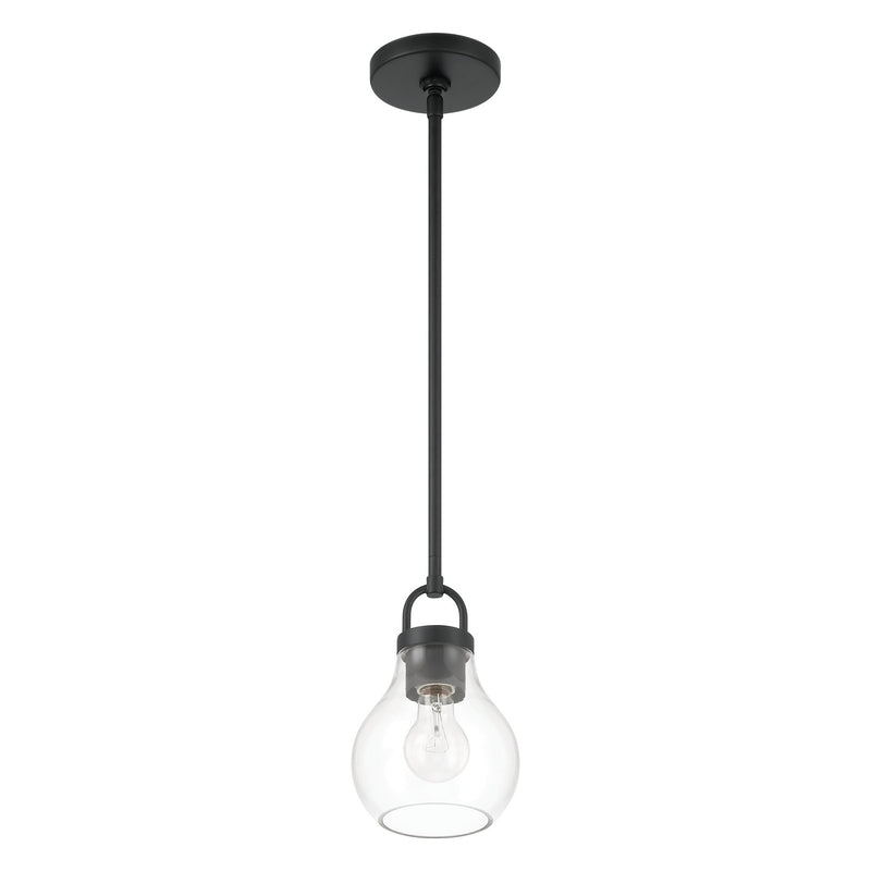 Mansfield 6-inch 1-light Matte Black Pendant Light with Clear Glass Shade