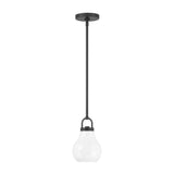 Mansfield 6-inch 1-light Matte Black Pendant Light with Opal Glass Shade