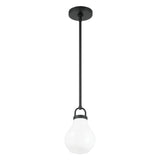 Mansfield 6-inch 1-light Matte Black Pendant Light with Opal Glass Shade