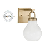 Mansfield 6-inch 1-light Champagne Gold Vanity Light with Opal Glass Shade