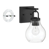 Mansfield 6-inch 1-light Matte Black Vanity Light with Clear Glass Shade