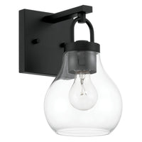 Mansfield 6-inch 1-light Matte Black Vanity Light with Clear Glass Shade