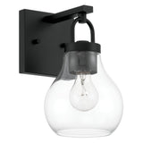 Mansfield 6-inch 1-light Matte Black Vanity Light with Clear Glass Shade
