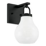 Mansfield 6-inch 1-light Matte Black Vanity Light with Opal Glass Shade