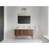 Mansfield 16-inch 2-light Champagne Gold Vanity Light with Clear Glass Shades