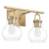 Mansfield 16-inch 2-light Champagne Gold Vanity Light with Clear Glass Shades
