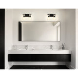 Mansfield 16-inch 2-light Matte Black Vanity Light with Clear Glass Shades