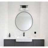 Mansfield 16-inch 2-light Matte Black Vanity Light with Opal Glass Shades