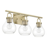 Mansfield 24-inch 3-light Champagne Gold Vanity Light with Clear Glass Shades