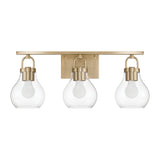 Mansfield 24-inch 3-light Champagne Gold Vanity Light with Clear Glass Shades