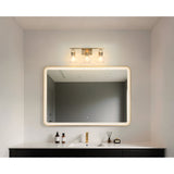 Mansfield 24-inch 3-light Champagne Gold Vanity Light with Clear Glass Shades