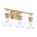 Mansfield 24-inch 3-light Champagne Gold Vanity Light with Clear Glass Shades