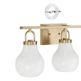 Mansfield 24-inch 3-light Champagne Gold Vanity Light with Opal Glass Shades