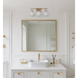 Mansfield 24-inch 3-light Champagne Gold Vanity Light with Opal Glass Shades