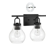 Mansfield 24-inch 3-light Matte Black Vanity Light with Clear Glass Shades