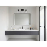 Mansfield 24-inch 3-light Matte Black Vanity Light with Clear Glass Shades